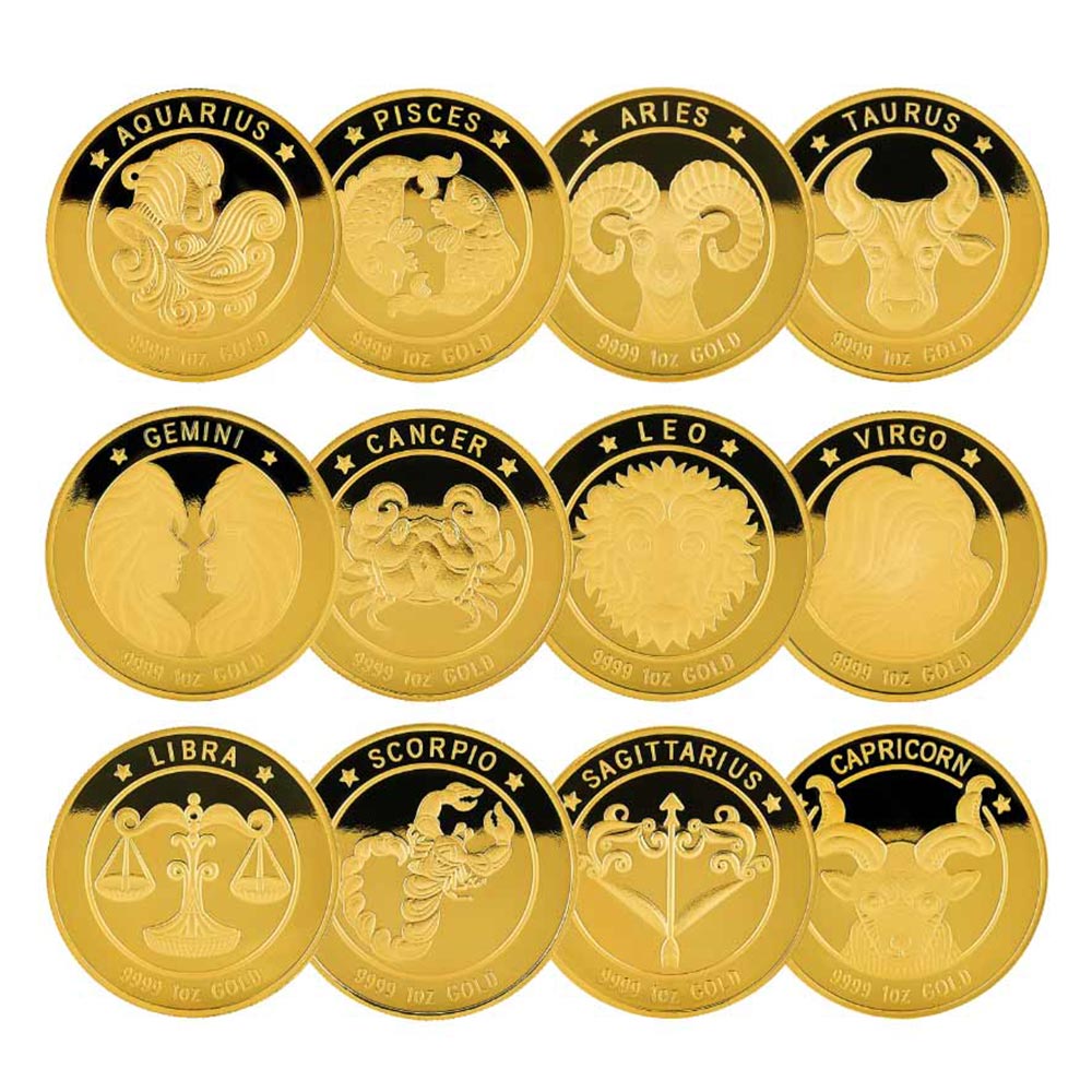 1온스 황도 12성좌 별자리 골드 불리온 메달
